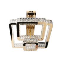 Plafon Quadrado 60x40x20cm Cristal LED 64W - Bronze