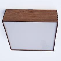 Plafon quadrado 70cm madeira rústica decoração