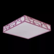 Plafon Quadrado Acrílico 35x35 4 Lamp. E27 - Rosa Plafon Quadrado Acrílico 35x35 4 Lamp. E27 - Rosa