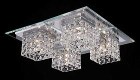 Plafon Quadrado Cromado com Cristais Transparente 40cm 4G9 PL-001/4.40 Mais Luz Plafon Quadrado Cromado com Cristais Transparente 40cm 4G9 PL-001/4.40 Mais Luz
