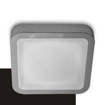 Plafon quadrado de acrílico e metal pintado de branco 220v