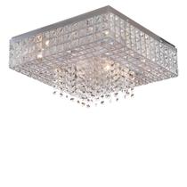 Plafon Quadrado De Cristal 6 Lamp. G9 - Cromado 94650 Hevvy