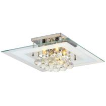 Plafon Quadrado de Cristal Roma Bivolt 40cm Branco Startec