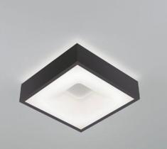 Plafon quadrado de sobrepor led 3000K bivolt 35X35X8,3cm Preto fosco