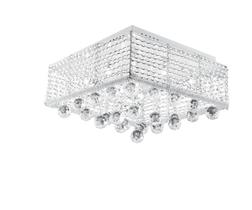 Plafon Quadrado Double Face Cristal 12 Luzes 127V LLUM BRONZEARTE Plafon Quadrado Double Face Cristal 12 Luzes 127V LLUM BRONZEARTE