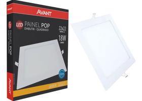 Plafon Quadrado Embutir 18w Amarelado Branco Quente 3000k