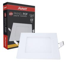 Plafon Quadrado Embutir 6w 12x12cm Branco Quente 3000k