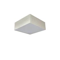 Plafon Quadrado Md-3000 Cúpula em Tecido 25x25x12cm Linho Bege - Bivolt