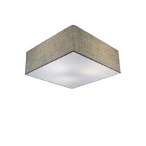 Plafon Quadrado Md-3001 Cúpula em Tecido 35x35x12cm Rústico Cinza - Bivolt