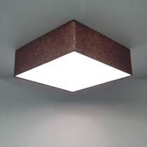 Plafon Quadrado Md-3002 Cúpula em Tecido 50x50x15cm Café - Bivolt