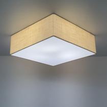 Plafon Quadrado Md-3002 Cúpula em Tecido 50x50x15cm Palha - Bivolt