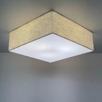 Plafon Quadrado Md-3002 Cúpula em Tecido 50x50x15cm Rústico Bege - Bivolt