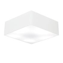 Plafon Quadrado Md-3056 Cúpula em Tecido 15/70x70cm Branco - Bivolt