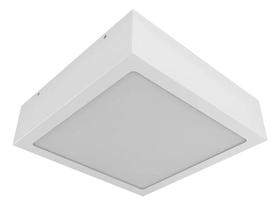 Plafon Quadrado Rioprelight Teto Branco Aço Vidro 20x20cm E2