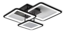 Plafon Quarto Sala Controle Led Six Side Square Black Mg136
