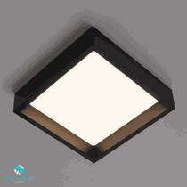 Plafon Recuado Sobrepor borda preta Luz Fria