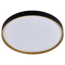 Plafon redondo 26cm 18w preto c/ dourado hevvy Plafon redondo 26cm 18w preto c/ dourado hevvy