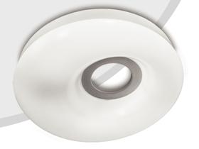 Plafon redondo de acrílico, base em metal pintado de branco 127v