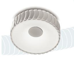 Plafon redondo de acrílico e metal pintado de branco 220v