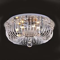 Plafon Redondo De Cristal 8 Lamp. G9 - Cromado Hevvy 94212