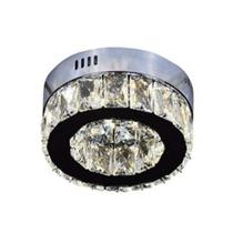 Plafon Redondo Prateado com Cristal 20cm LED 12W 2 em 1