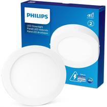 Plafon Redondo Sobrepor 18w Philips Luz Quente 3000K Amarela