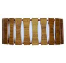 Plafon Ripado Redondo 30x30cm - 2 luzes E27 - Freijó