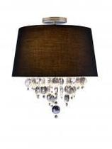 Plafon São Paulo 3 luzes E27-cúpula média PT 40Ø x 46,5cm