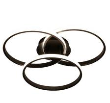 Plafon Selene Preto 50cm Led 45W 3 em 1 Bivolt