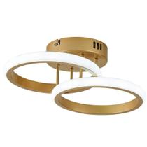 Plafon Selene Redondo Dourado 32cm Led 18W 3 em 1 Bivolt Plafon Selene Redondo Dourado 32cm Led 18W 3 em 1 Bivolt