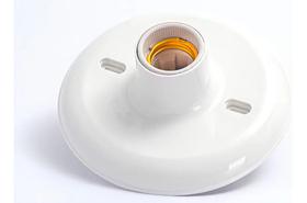 Plafon Simples Suporte Lâmpadas Bocal E27 Cerâmico Branco