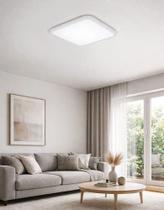 Plafon Sobrepor Cristal Abs 25w Led Multicor Quadrado Bivolt 127/220v Branco