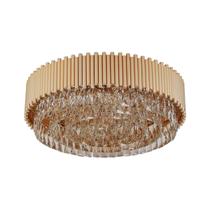 Plafon Sobrepor Cristal Metal Ouro Frances 60cm Yamamura