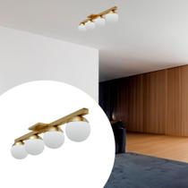 Plafon sobrepor de Teto Lustre Jabuticaba Com 4 Vidro Globo 12cm Bivolt Para Sala, Quarto, Cozinha