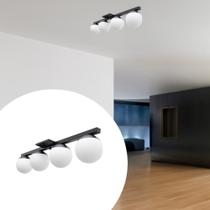 Plafon sobrepor de Teto Lustre Jabuticaba Com 4 Vidro Globo 12cm Bivolt Para Sala, Quarto, Cozinha