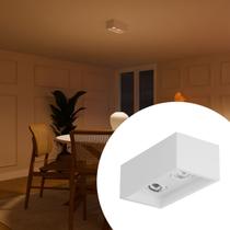 Plafon Sobrepor Direcionavel Para Quarto Cozinha Closet Banheiro Com Lampada 3000K Branco Quente Bivolt