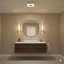 Plafon Sobrepor Eclipse 35x35 4 Lâmpadas E27 Luminária Teto Luz Indireta Moderna Sala Quarto Cozinha Iluminação Residencial Comercial Ambiente