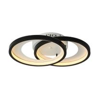 Plafon Sobrepor Loop Preto e Branco Led 34W 3000K Bivolt HM007WB Bella