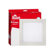 Plafon Sobrepor Luminária Led Branco Frio 18W Quadrado Kian