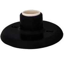Plafon Sobrepor Preto Redondo Com Bocal E27