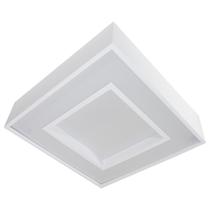 Plafon Sobrepor Quadrado Branco 45x45cm para 4 lâmpadas E27 St4540