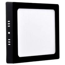 Plafon Sobrepor Quadrado Led 12w 6500K Painel Preto Bivolt