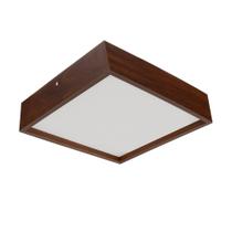 Plafon Sobrepor Quadrado Madeira 30x30cm 2 luzes Imbuia Plafon Sobrepor Quadrado Madeira 30x30cm 2 luzes Imbuia