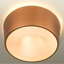 Plafon Sobrepor Redondo 30cm Cobre em Alumínio e Acrílico para 3 lâmpadas St951