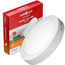 Plafon Sobrepor Redondo Led 18w Luminaria Branco Frio 6500k