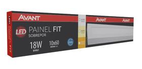 Plafon Sobrepor Retangular 18w 10x60cm Branco Frio 6500k Plafon Sobrepor Retangular 18w 10x60cm Branco Frio 6500k