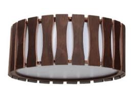 Plafon Sobrepor Ripado Madeira Málaga 30 cm 2 Luzes