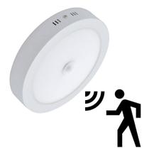 Plafon Sobrepor Sensor De Presença Led Redondo Bivolt 18W