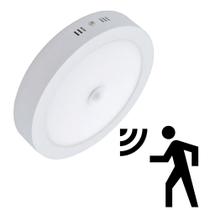 Plafon Sobrepor Slim Sensor De Presença Led Redondo Bivolt 18w