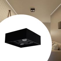 Plafon Sobrepor Spot Teto Modulo Recuado Alumínio Bivolt Com lâmpada Soquete GU10